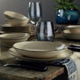 Hermia CXEO24Y2730P02 Vajilla de Porcelana 24 Piezas Color Canela Apta Lavavajillas Microondas